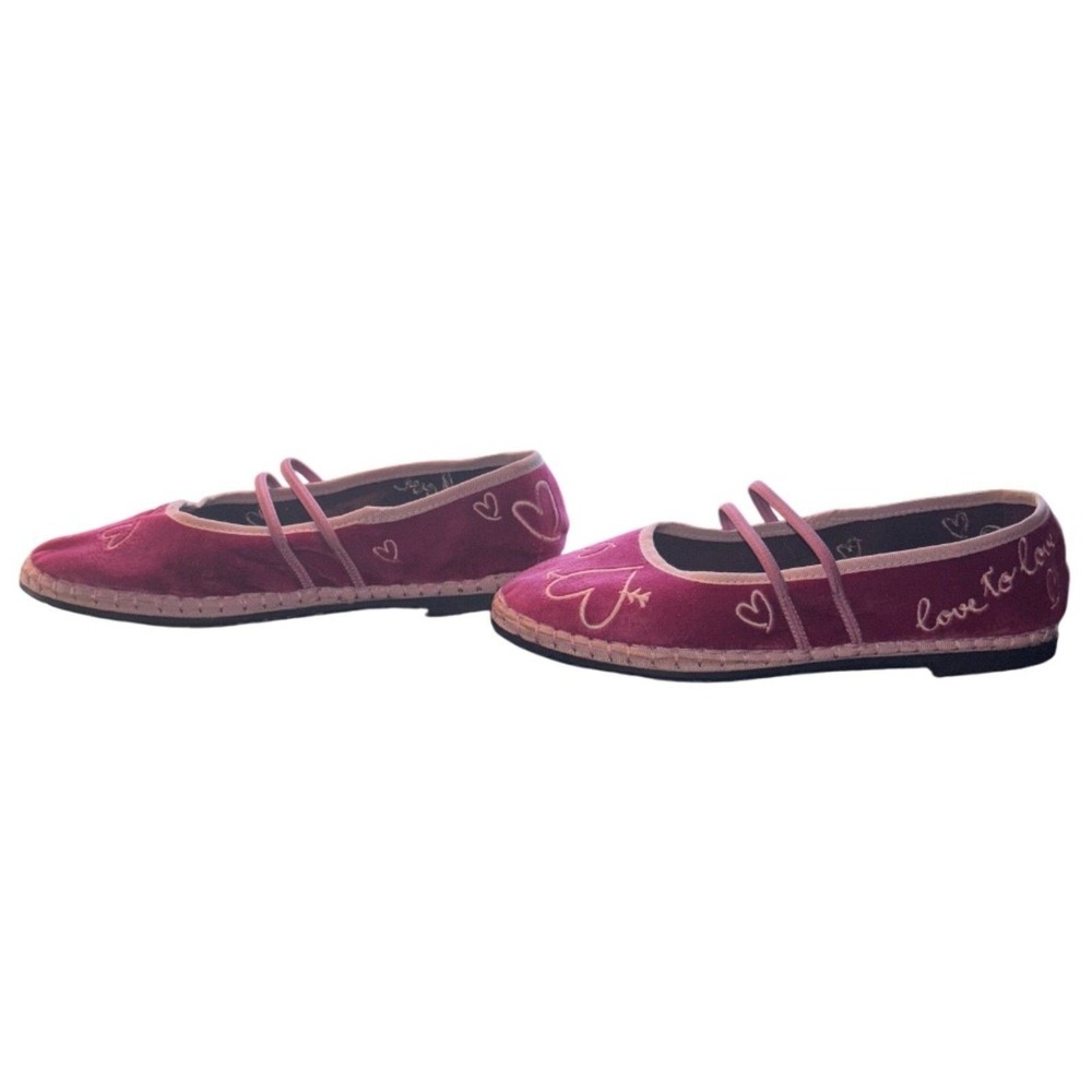 Flabelus Intimately FP Velvet Magenta Flats Sz 7.5 Valentines Romantic feminine - Picture 11 of 11